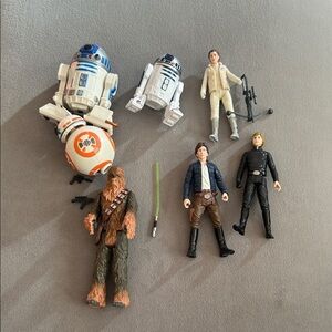 Star Wars Action Figure Set R2D2 Chewbacca Princess Leia